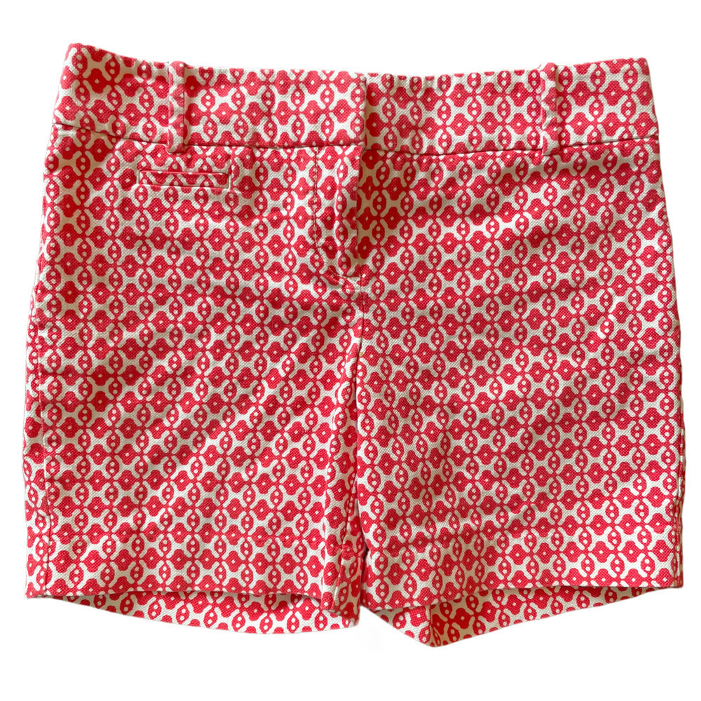 LOFT Riviera Red Pattern Shorts Size 00